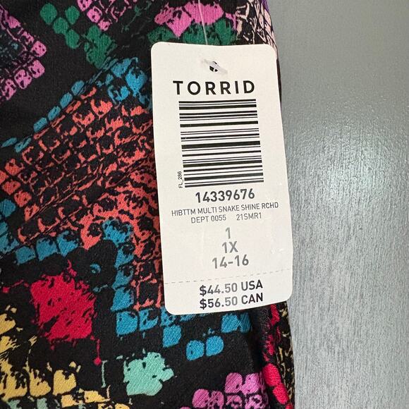 TORRID Women's 1X Snake Skin Colorful Pattern Swim Bathing Suit Bottoms NWT Plus - Picture 4 of 7